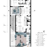 طراحی پلان خانه گودال باغچه در یزد